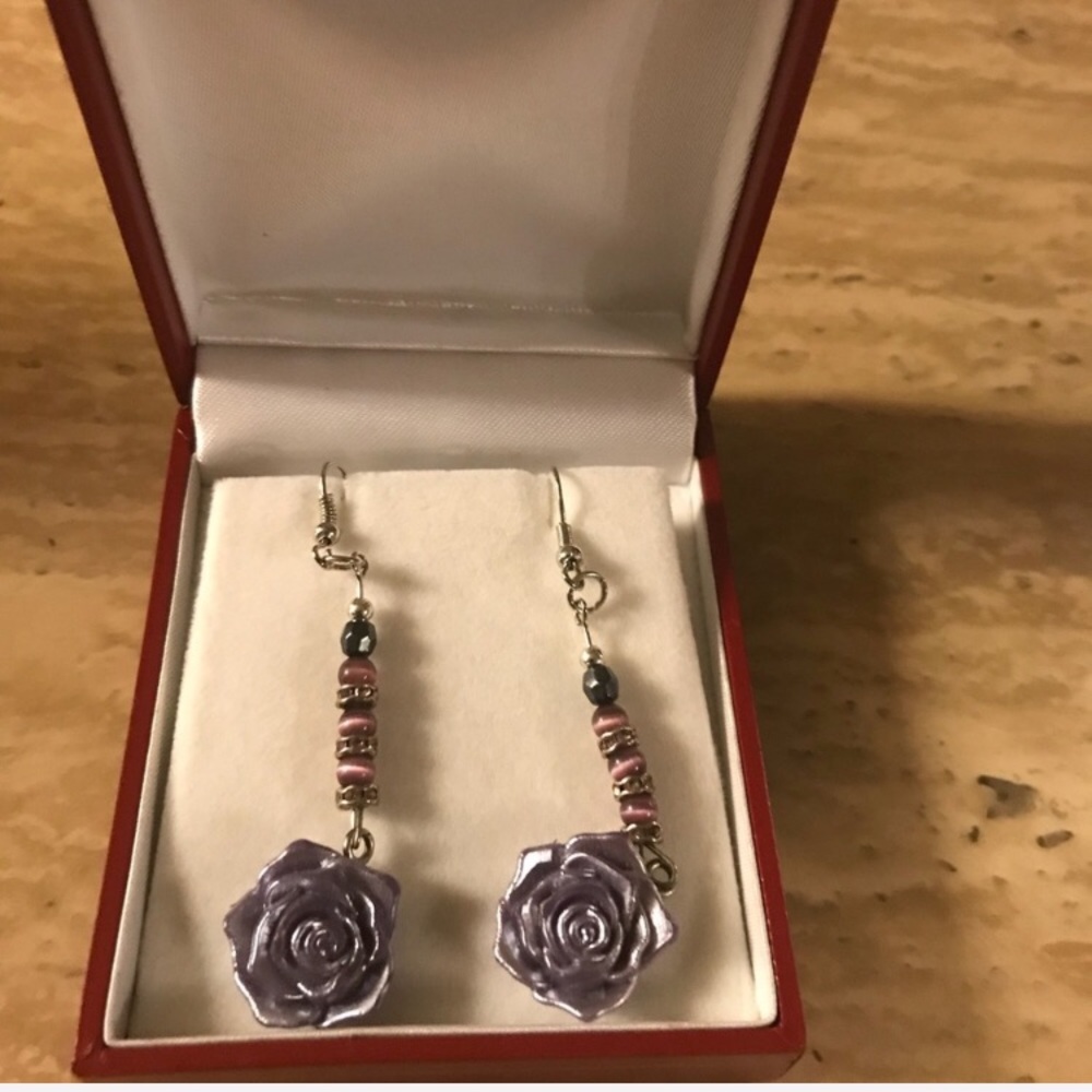 Handmade Rose earrings